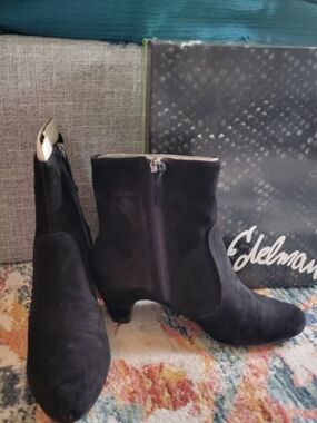 Sam Edelman Black Suede Ankle Booties with Side Zip